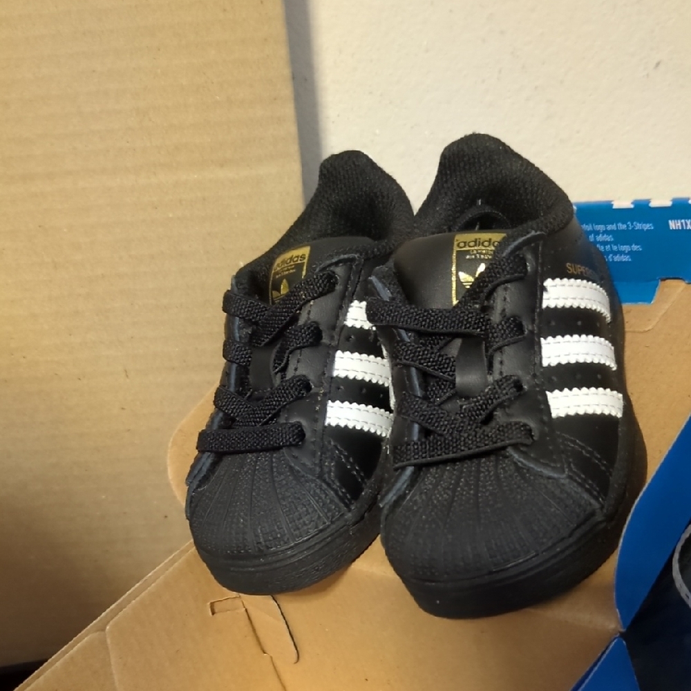 Adidas Kids Black and White Sneakers
